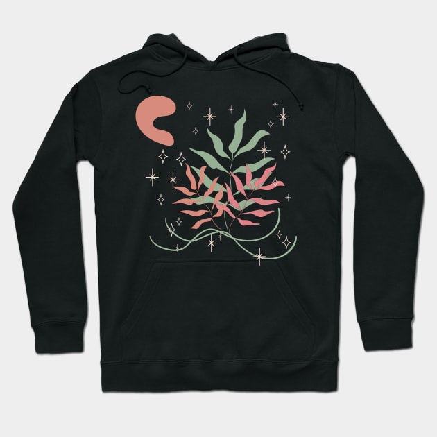 Abstract shapes stars and leaves digital design illustration Hoodie by My Black Dreams